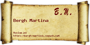 Bergh Martina névjegykártya